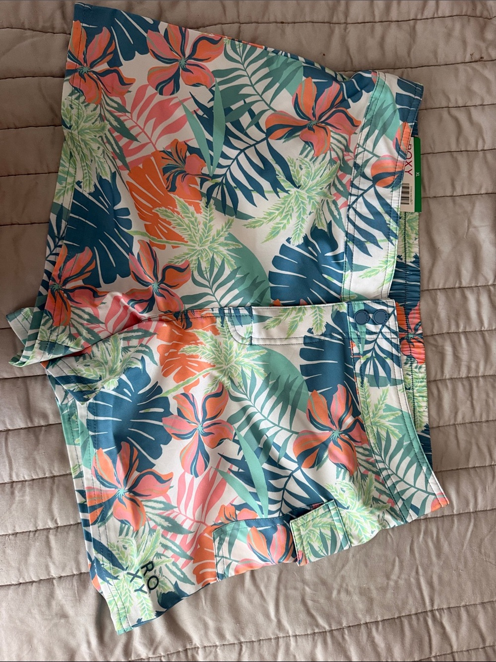 Roxy Women's Tropical Floral Swim Bermudas - Coral, Teal, Navy, Mint